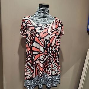 One World Butterfly Sparkle Tunic Top